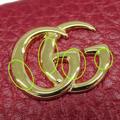 Gucci Women'S Petit Marmont Tri-Fold Wallet In Red Leather (523277) - Compact Mini Wallet