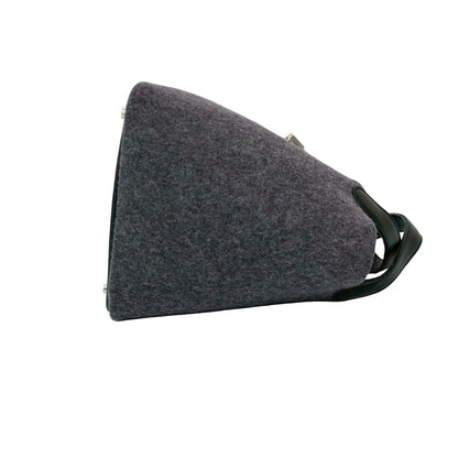 Unused Y-Stamped Hermes Picotin Lock Pm Felt And Swift Leather Handbag In Gray Black