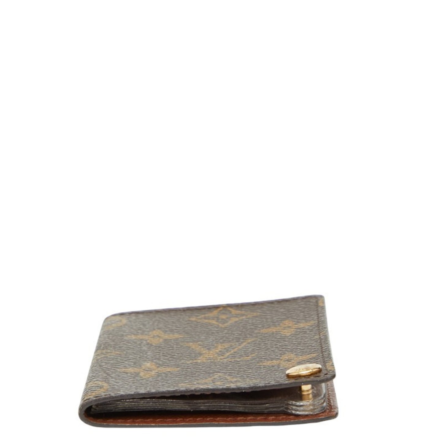 Louis Vuitton Monogram Porte Carte Credit Pression Business Card Case M60937 Brown Leather
