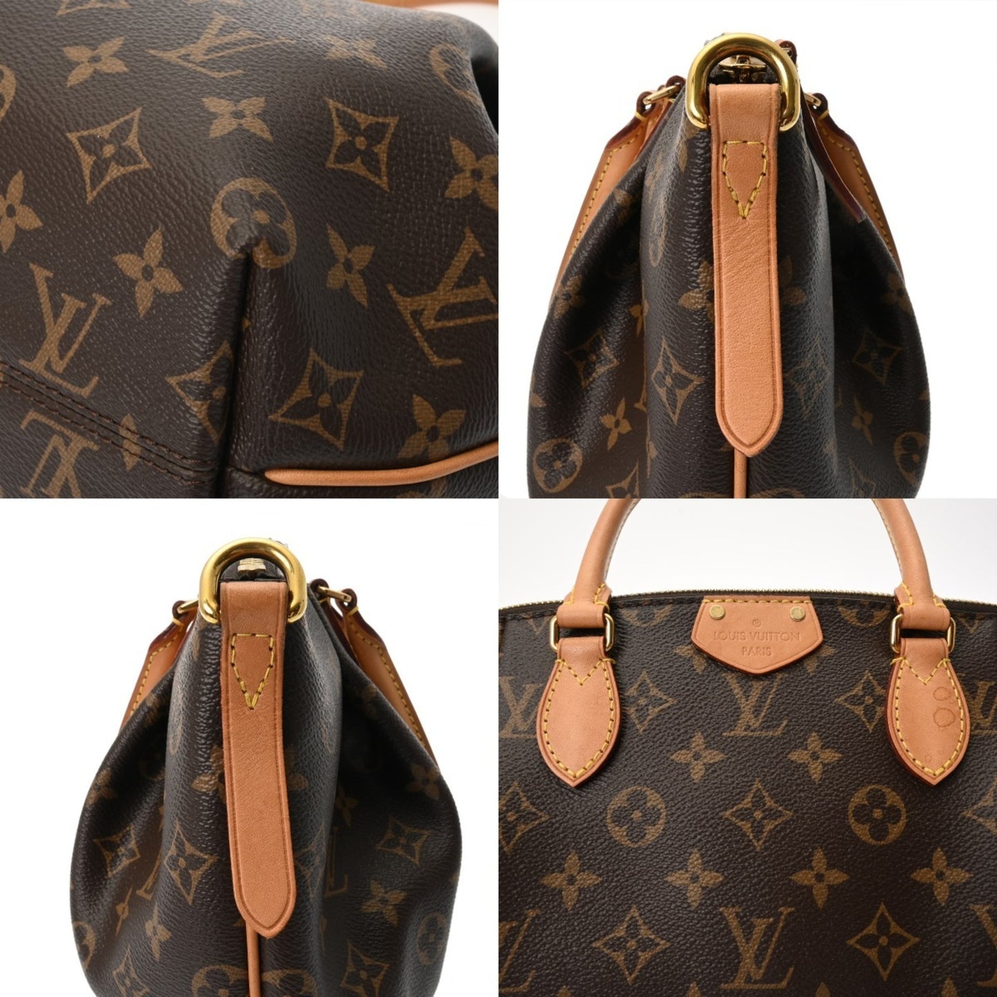 Louis Vuitton Monogram Turen Pm Brown M48813 Women'S Canvas Handbag