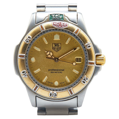 Tag Heuer 4000 Series Watch 995.413 Quartz Gold Dial Stainless Steel Plated Boys' Heuer