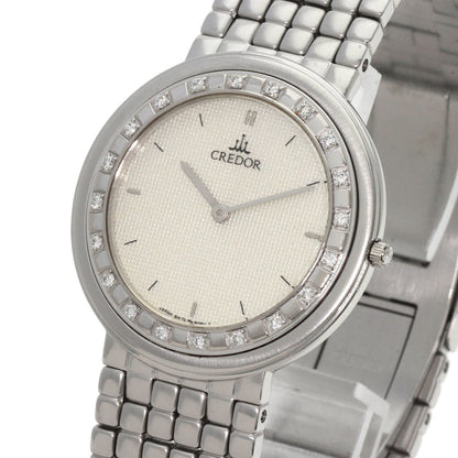 Seiko 8N70-6030 Credor Diamond Watch Stainless