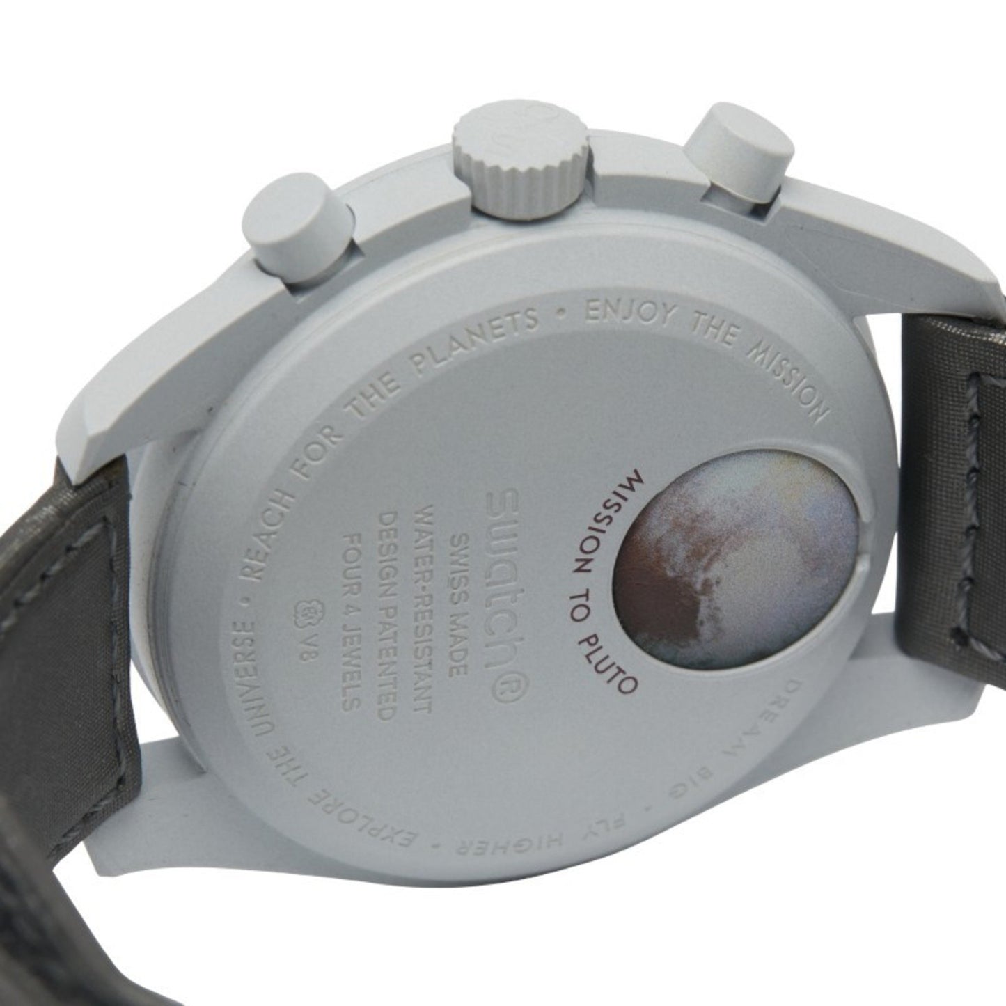 Omega X Swatch Speedmaster Moonswatch Mission To Pluto Watch So33M101 Quartz Movement White Dial