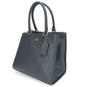 Coach Handbag Crosby Carryall F14928 Leather Navy Shoulder Bag