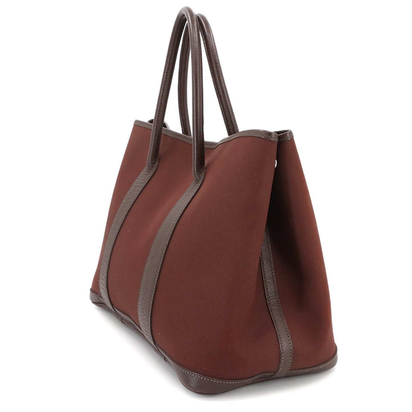 Hermes Herms Garden Pm Tote Bag In Toile Officier Leather