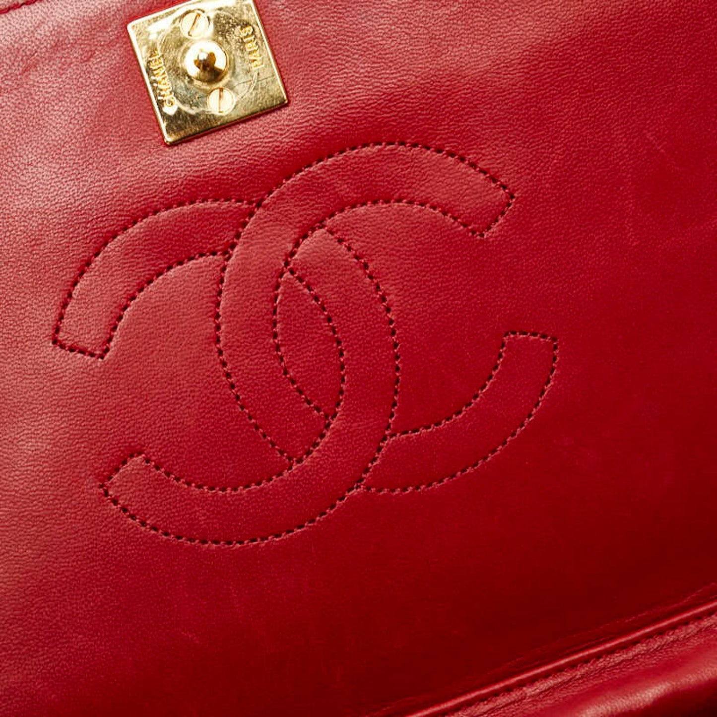 Chanel Coco Mark Matelasse Chain Shoulder Bag In Red Lambskin