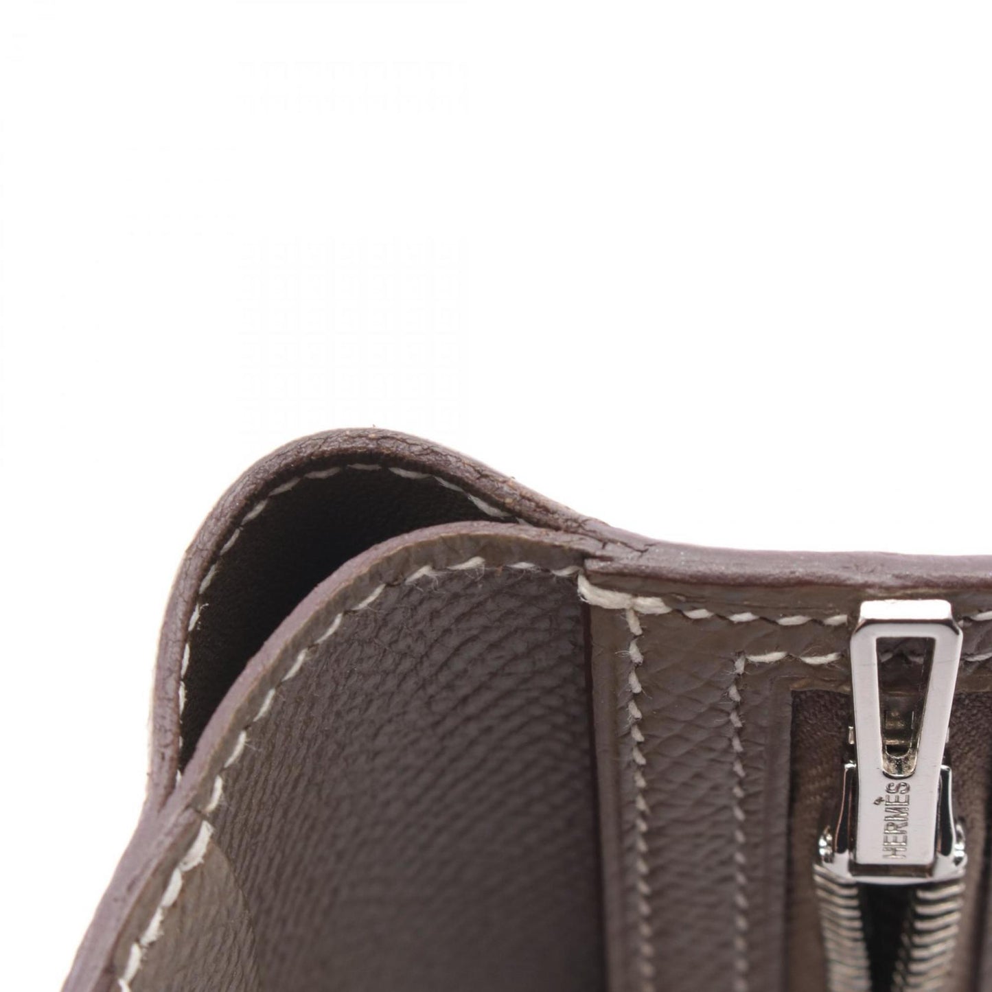 Hermes Herms Bearn Compact Bifold Wallet In Calfskin Leather (Cowhide) With Epsom Leather