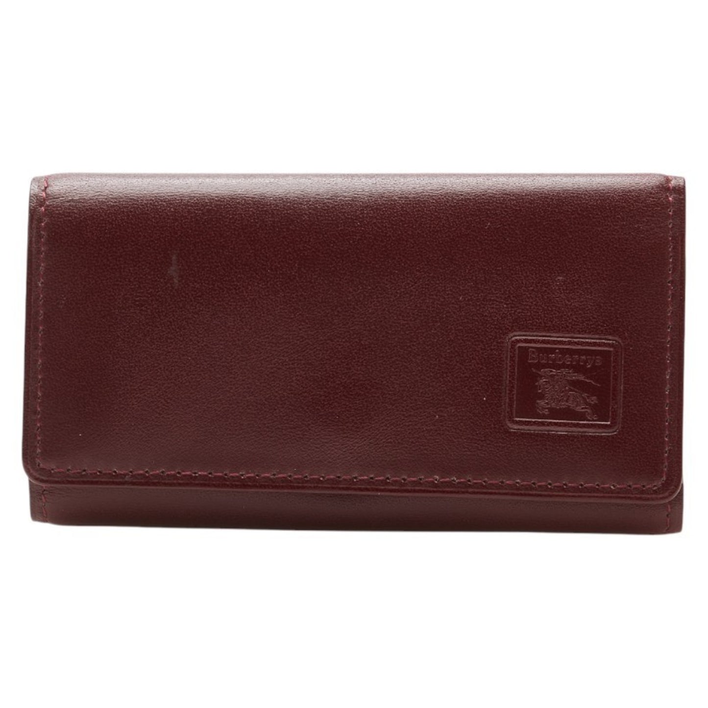 Burberry Nova Check 3-Ring Key Case In Wine Red