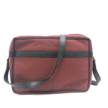 Yves Saint Laurent Logo Shoulder Bag/Logo Square Canvas/Leather
