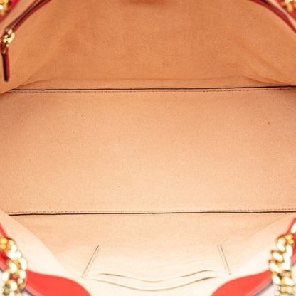 Gucci Chain Shoulder Bag Handbag Tote 453561 Red Leather