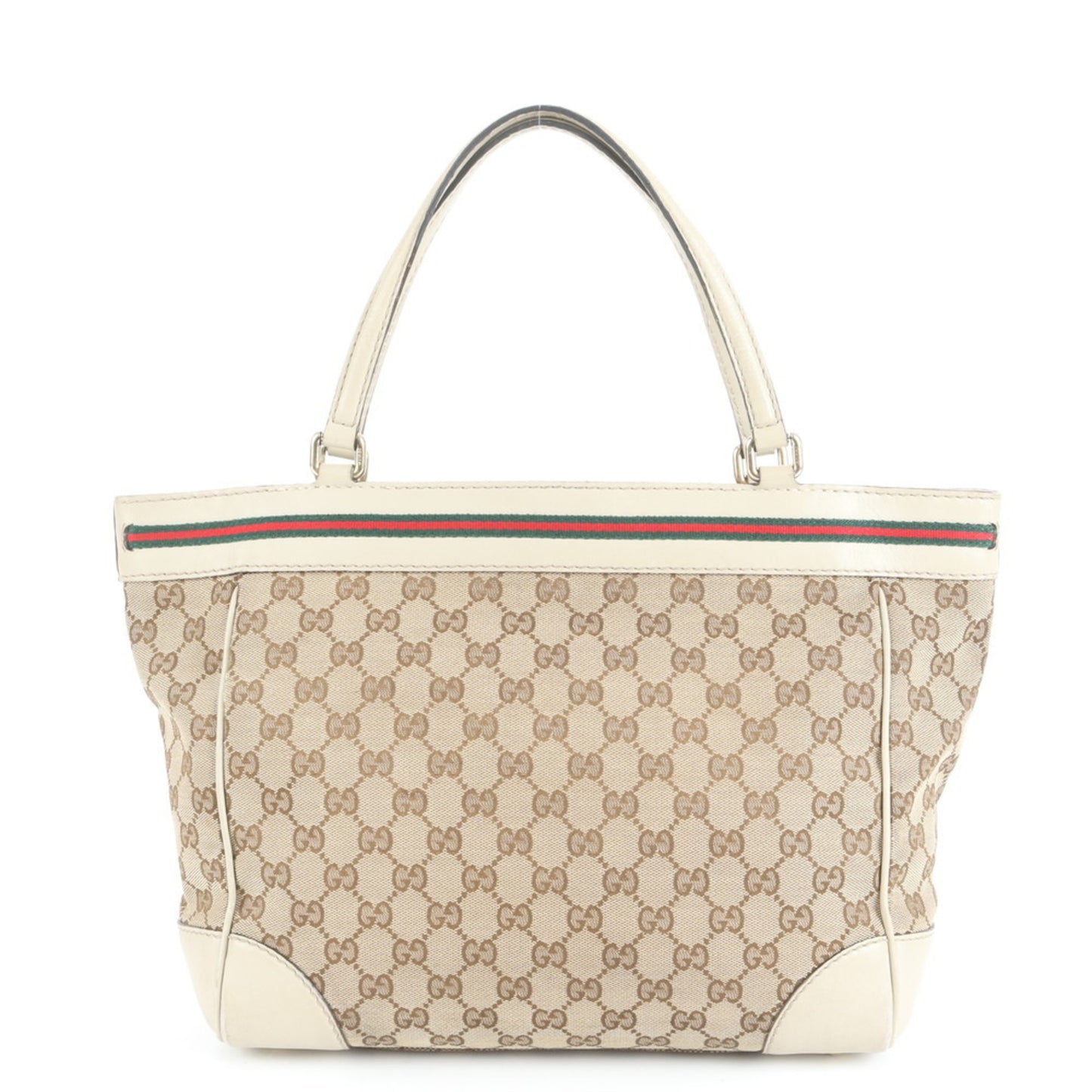Gucci Gg Canvas Sherry Line Mayfair 257061 Leather Tote Bag
