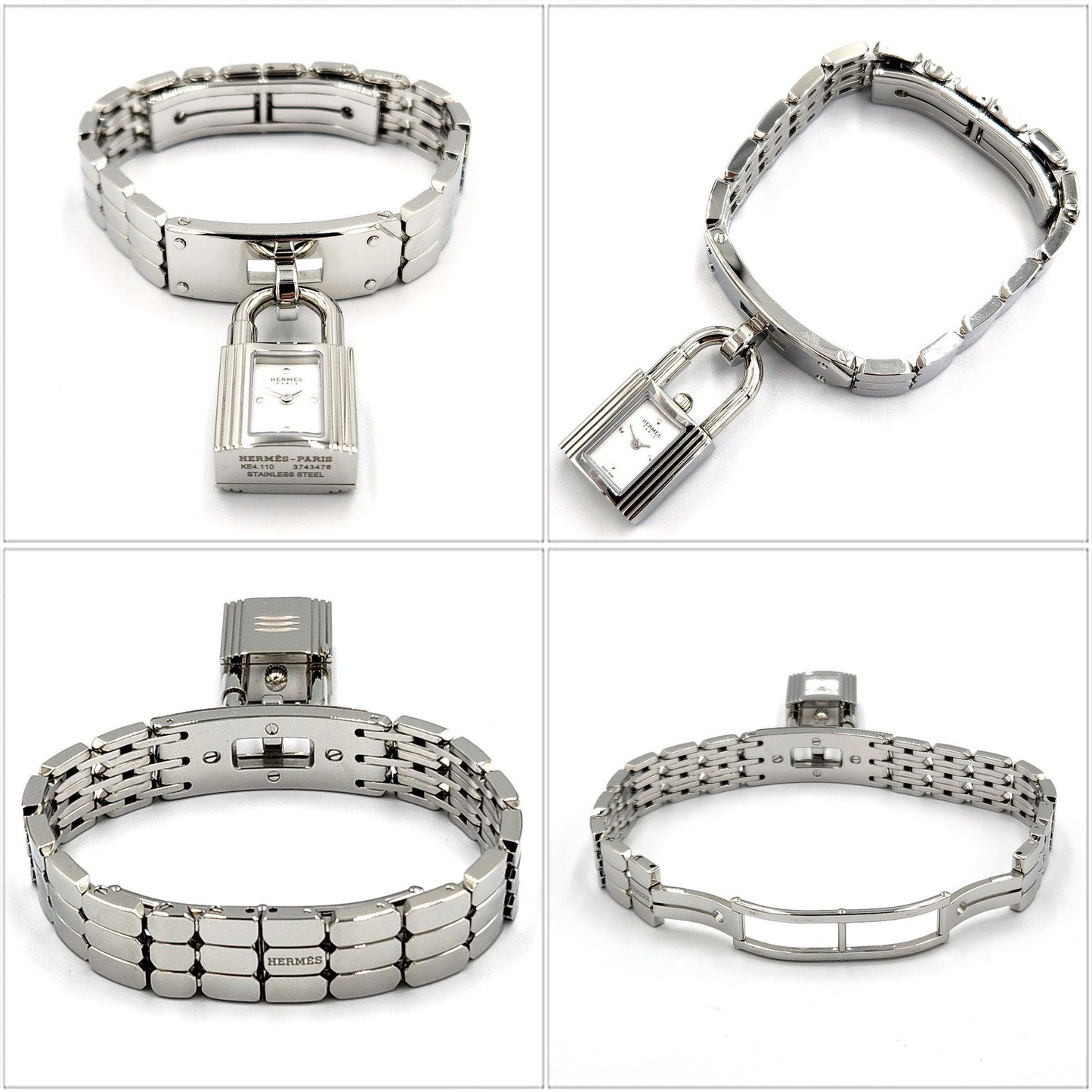 Hermes Kelly Watch Ke4.110 White Dial Stainless Steel S