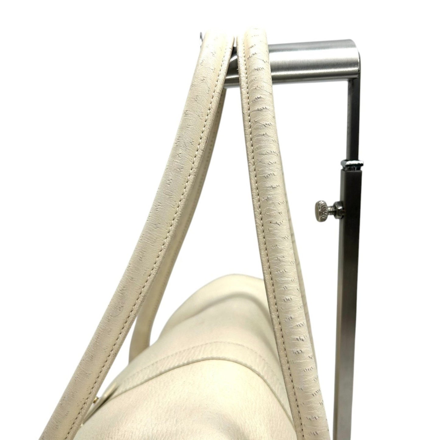 Salvatore Ferragamo Gancini Leather Tote Bag In White With Gold Hardware