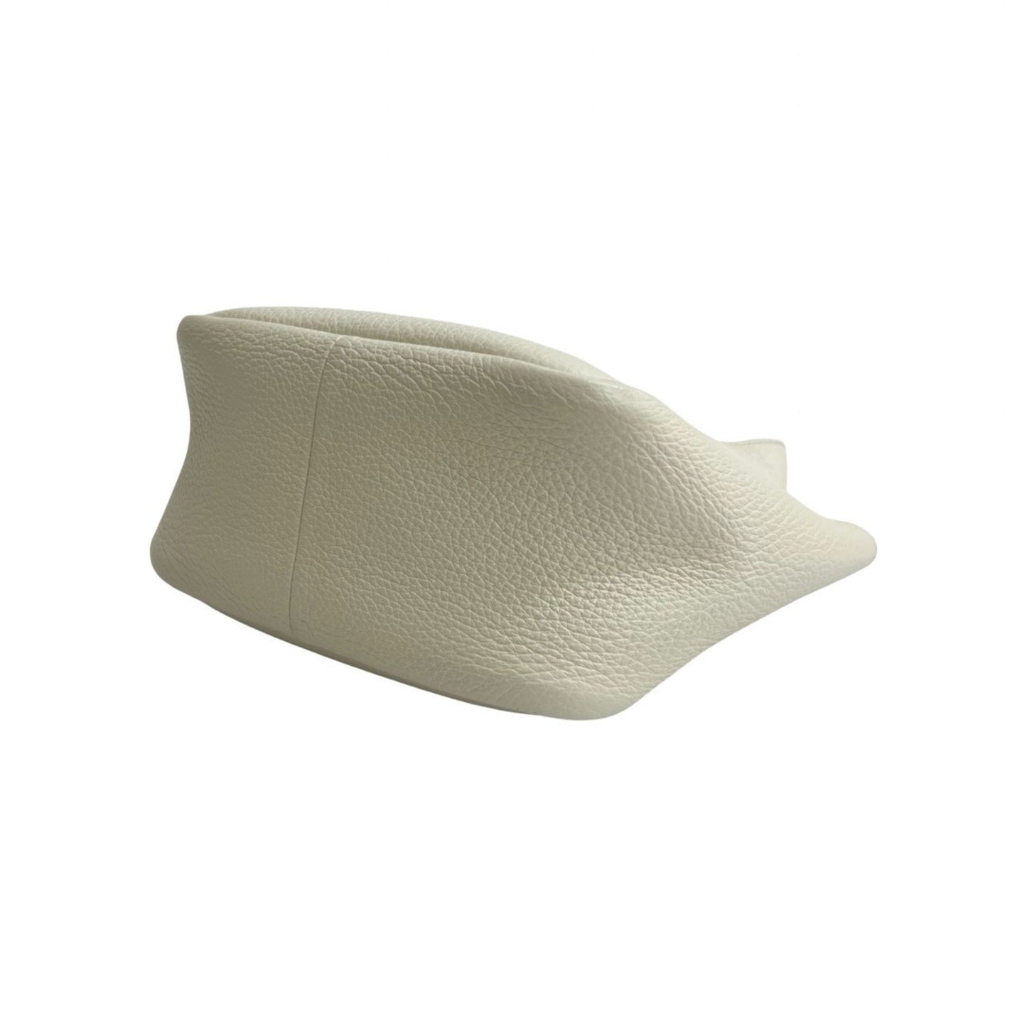 Prada Triangle Logo Leather Handbag Mini Tote Bag White 42786