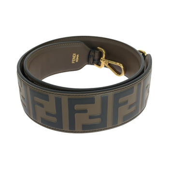 Fendi Strap You Ff Logo Brown Leather Shoulder Strap