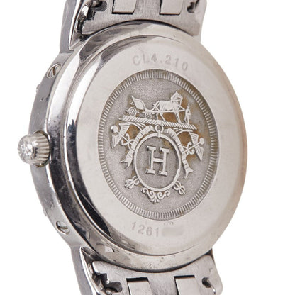 Herms Clipper Watch Cl4.210 Quartz Navy Dial Stainless Steel