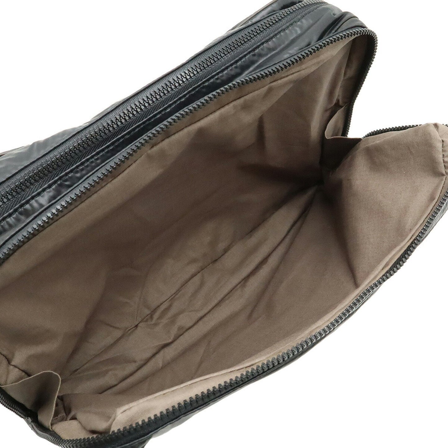 Bottega Veneta Bottega Veneta Second Bag Clutch Travel Pouch Nylon Leather Black Dark Brown