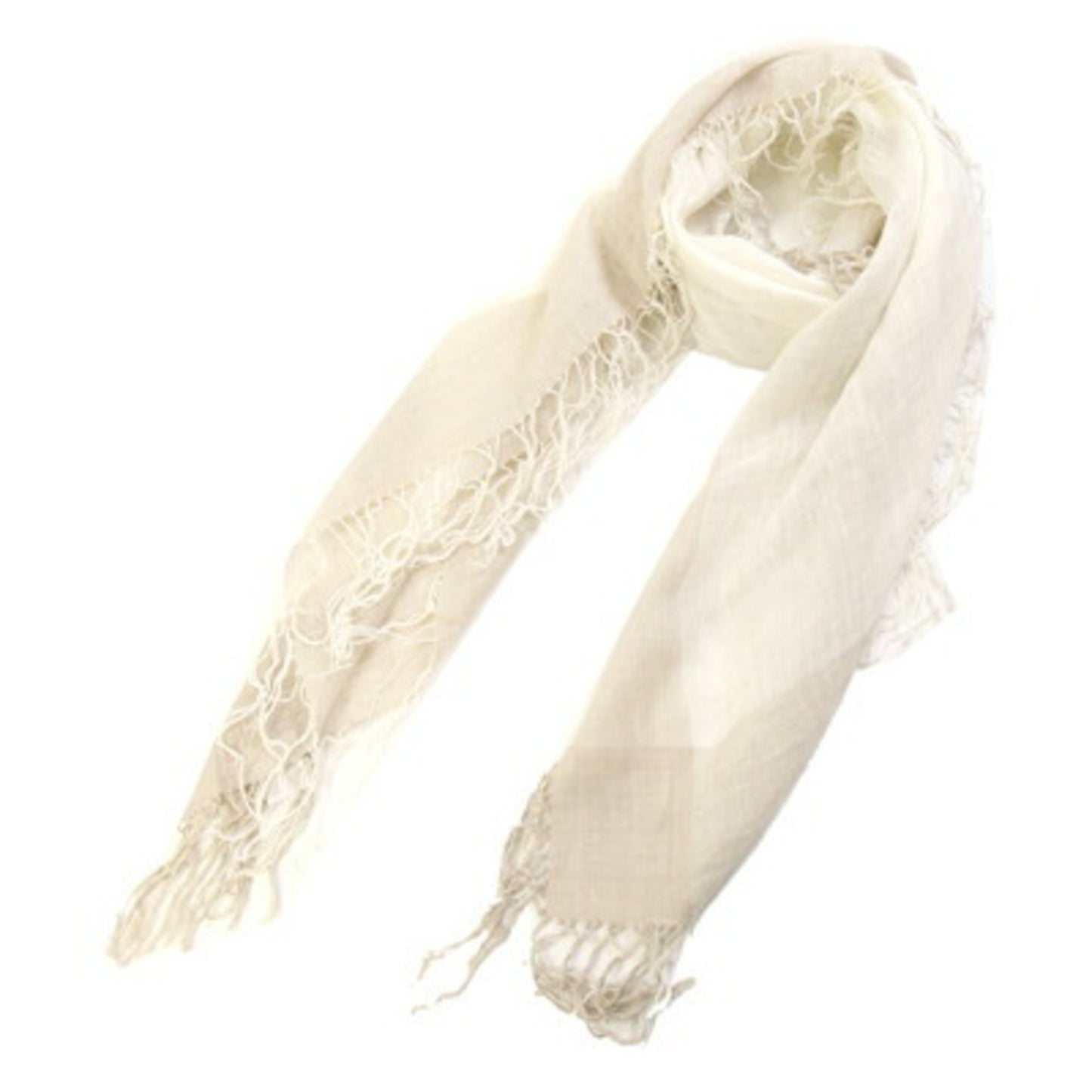 Brunello Cinnelli Brunello Cucinelli Large Cashmere Chiffon Shawl In Ivory