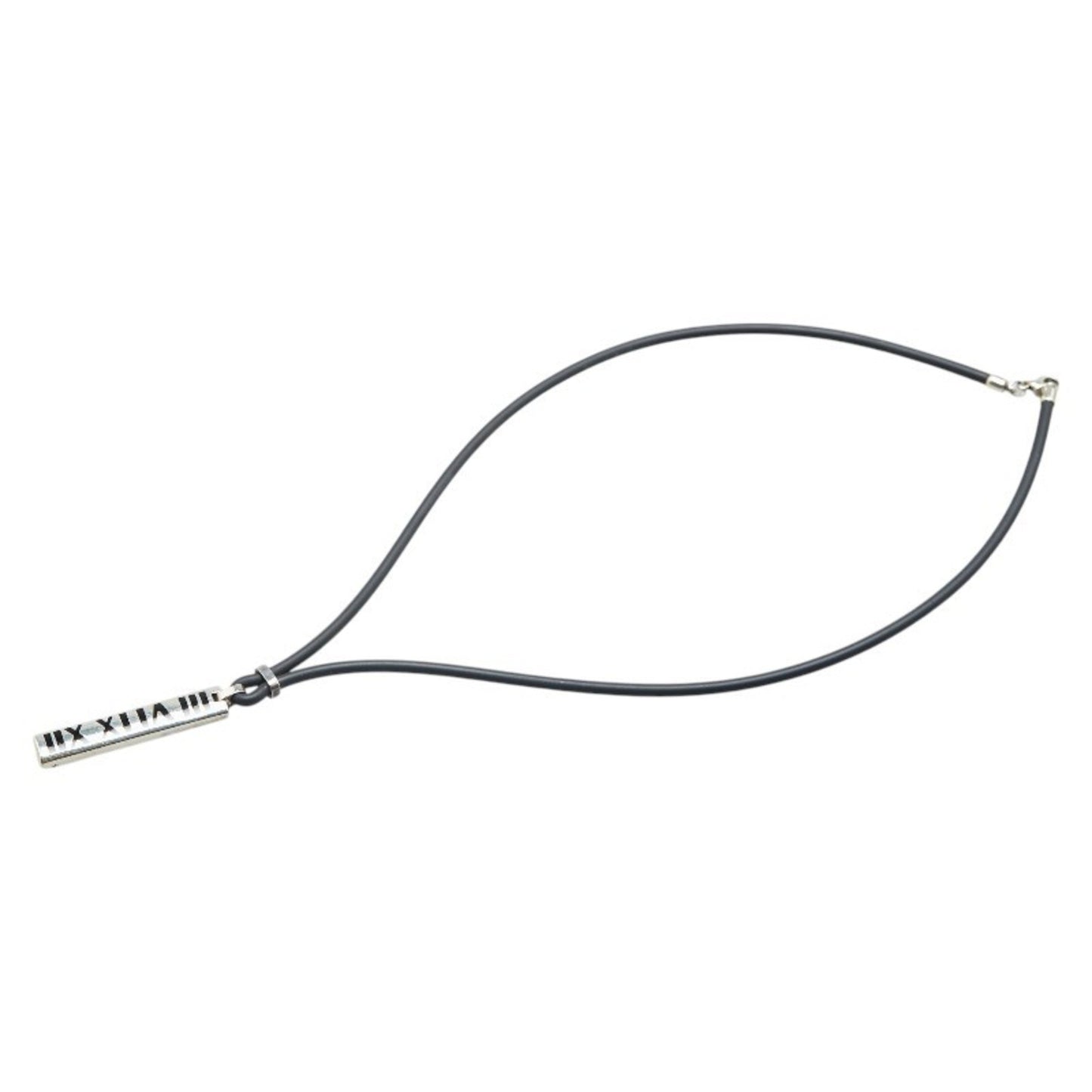 Tiffany Atlas Necklace Silver Black Sv925 Rubber
