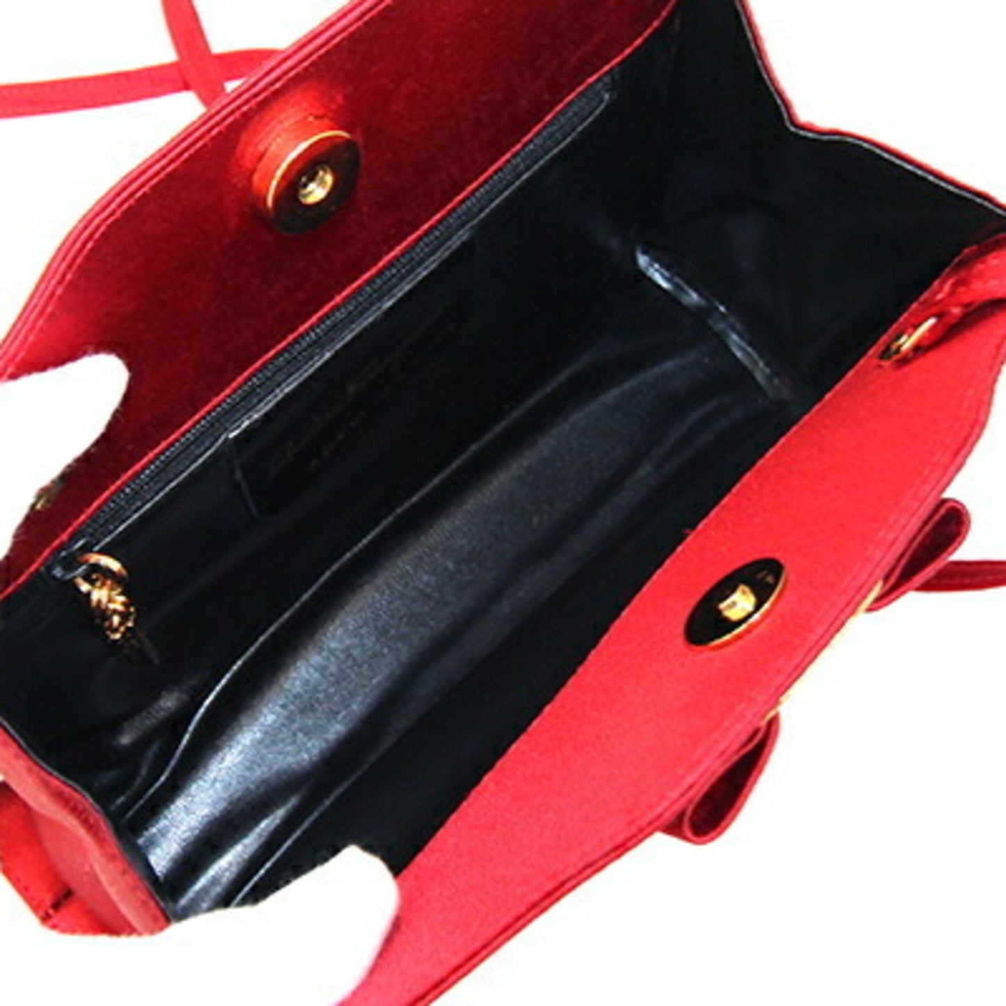 Salvatore Ferragamo Shoulder Bag Vara A219168 Red Satin Ribbon