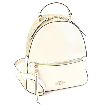 Coach Signature Jordan Backpack 76622 Ivory Beige Pvc Leather