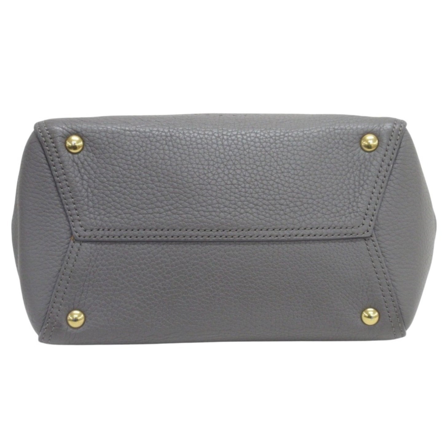 Salvatore Ferragamo Marta Punching Gancini Leather 2Way Shoulder Bag Tote Grey