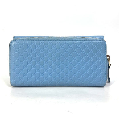 Gucci 449364 Micro Guccissima Round Zip Long Wallet Leather