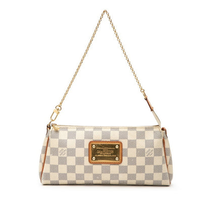 Louis Vuitton Damier Azur Eva Chain Shoulder Bag N55214 White Leather