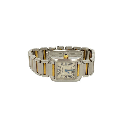 Cartier Tank Franaise Sm Stainless Steel Wristwatch In Silver