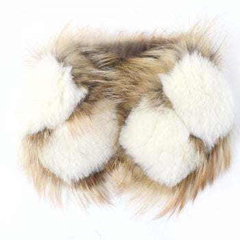 Louis Vuitton Mp1907 Cor Foxy Lunar Fox Silk Tippet Shawl In Ivory And Brown With Gold Hardware