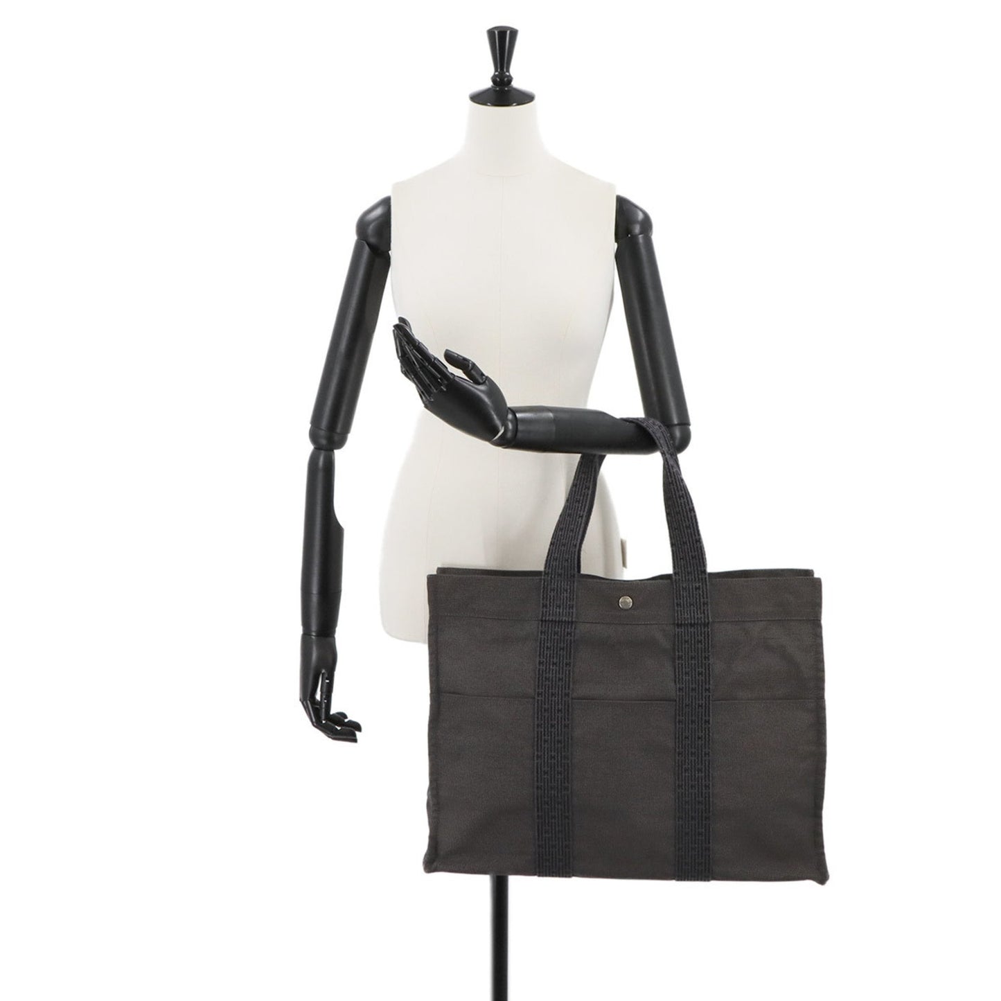 Hermes Herms Herline Tote Gm Bag In Gray Canvas