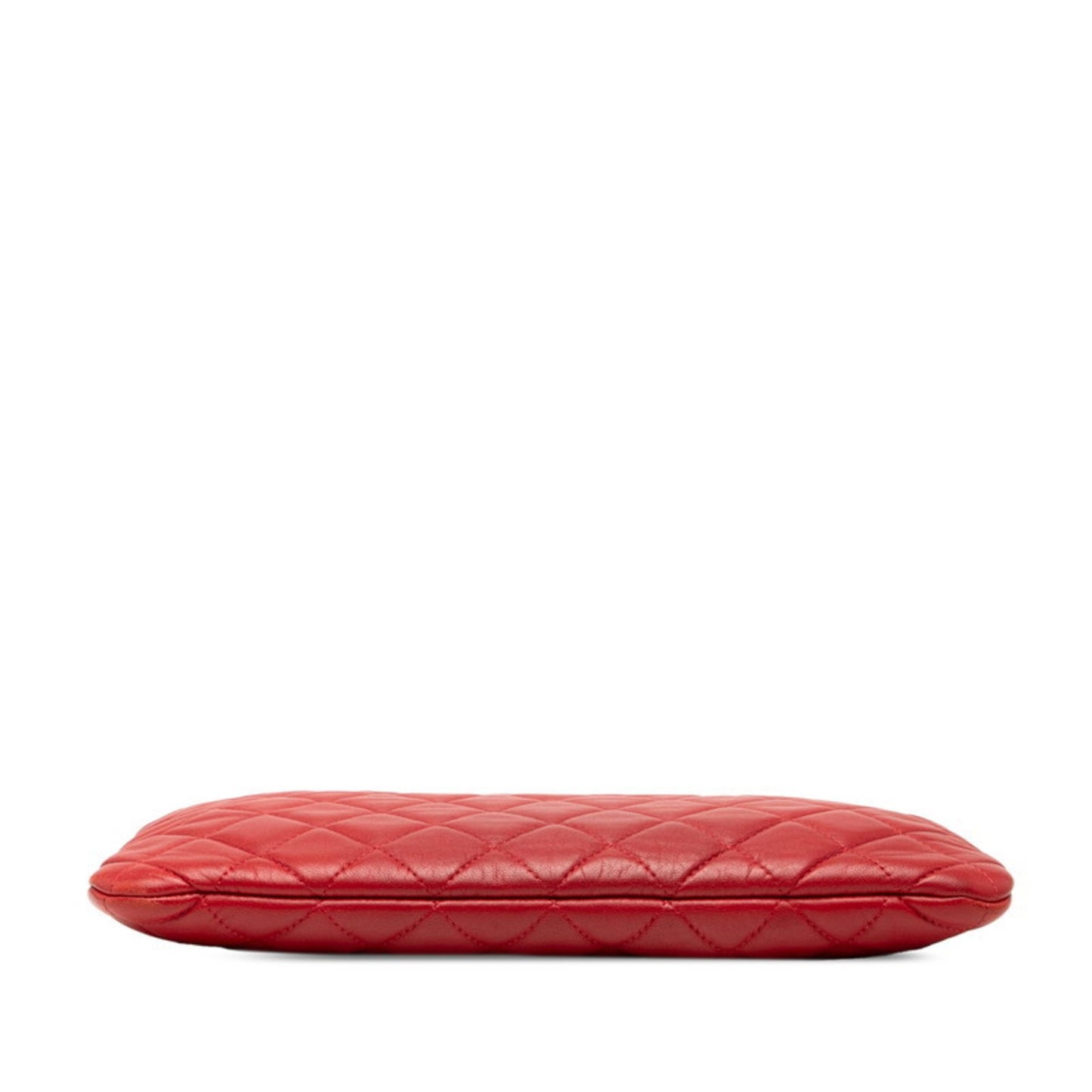 Chanel Matelasse Coco Mark Clutch Bag In Red Lambskin