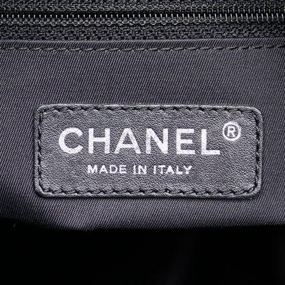 Chanel Paris Biarritz Tote Pm Bag A34208 Black Canvas