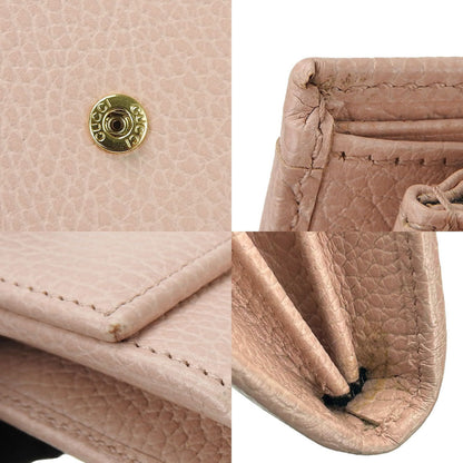 Gucci Bi-Fold Long Wallet 456116 Gg Marmont Leather Pink Accessory