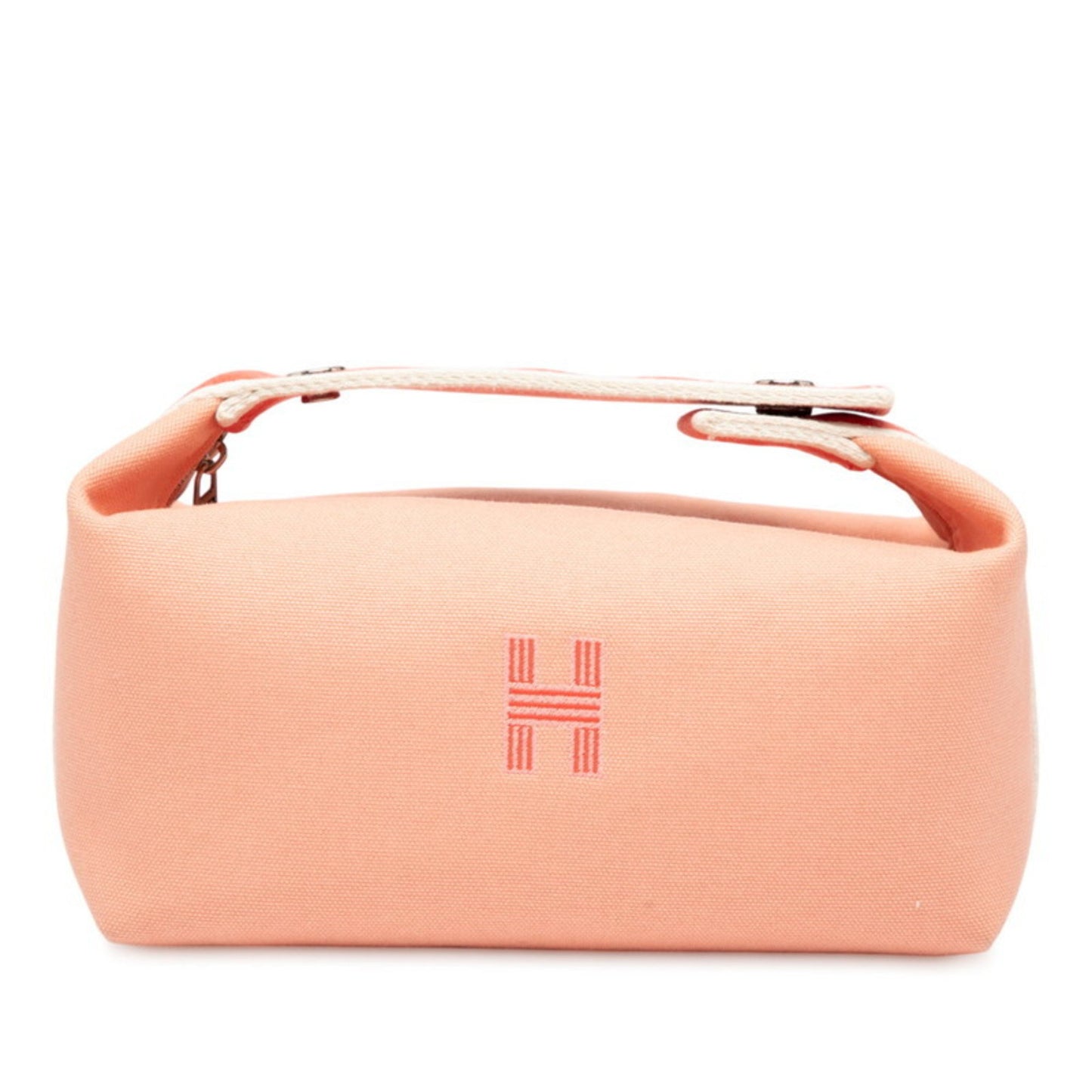 Herms Bride Brag Pm Handbag Pouch In Guava Pink With Silver Hardware And Canvas