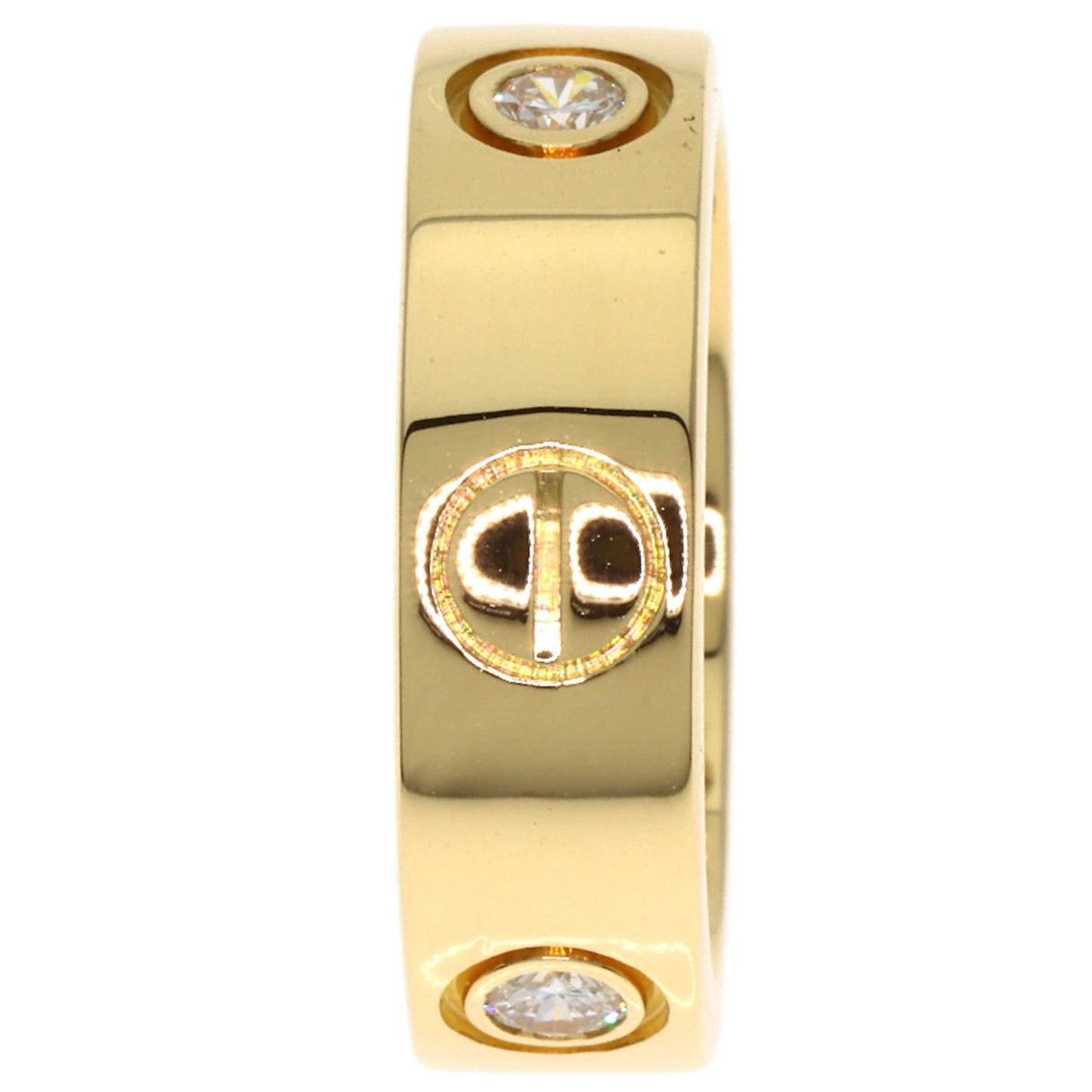 Cartier Love Ring Half Diamond #47 18K Yellow Gold