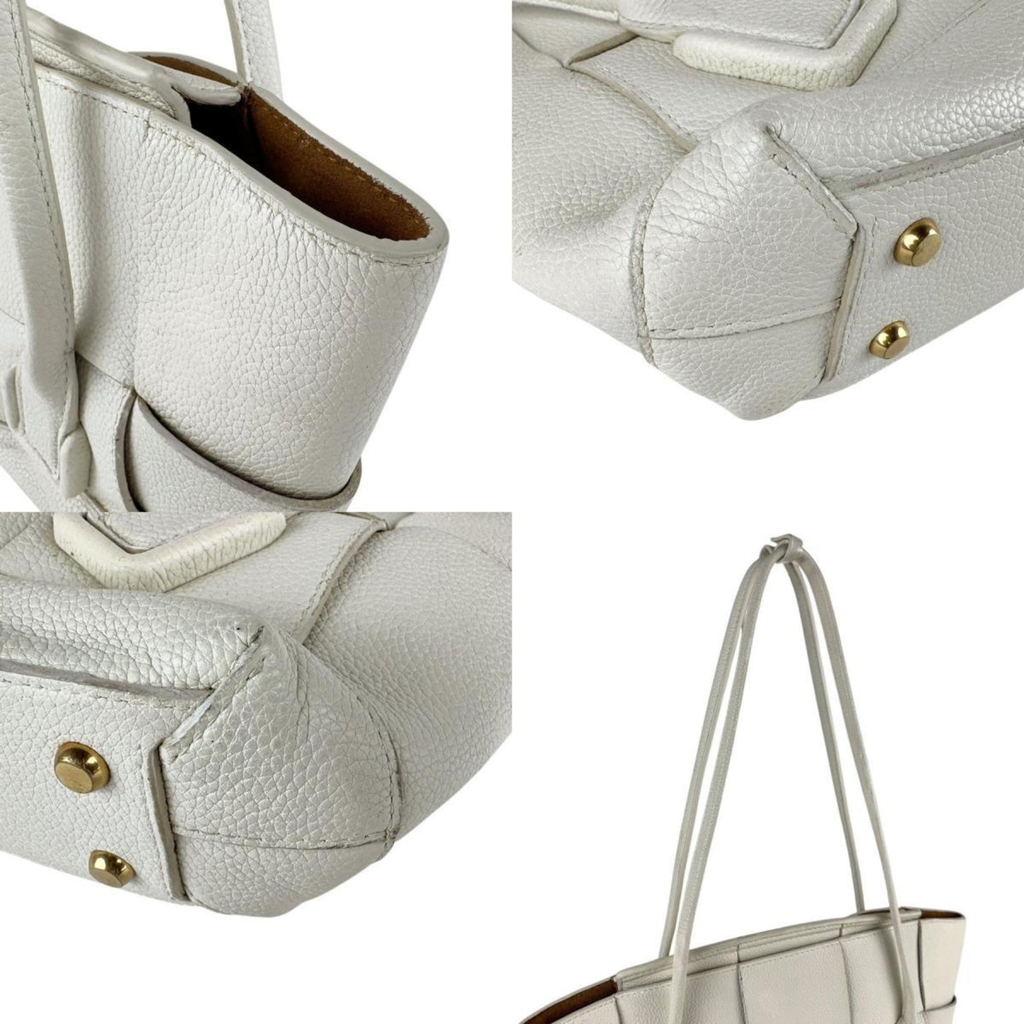 Bottega Veneta Small Arco Leather Shoulder Bag In Off-White