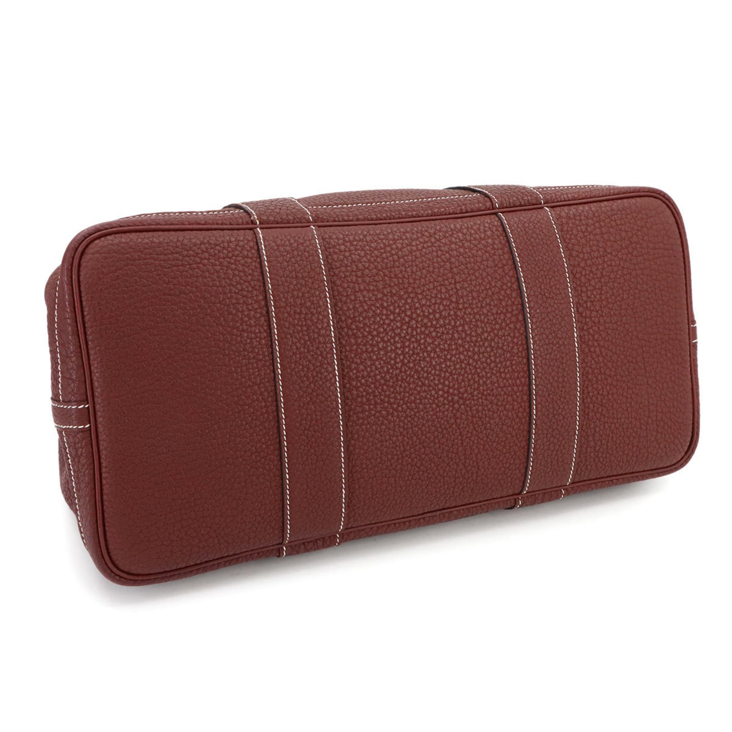 Hermes Herms Garden Party 36 Pm Tote Bag In Negonda Rouge H With Silver Hardware