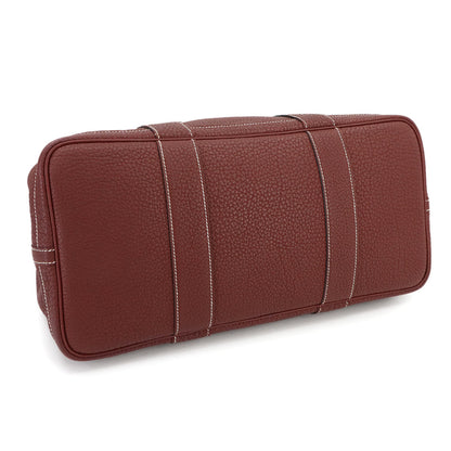 Hermes Herms Garden Party 36 Pm Tote Bag In Negonda Rouge H With Silver Hardware