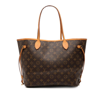 Louis Vuitton Monogram Neverfull Mm Shoulder Bag Tote M40156 Brown Leather