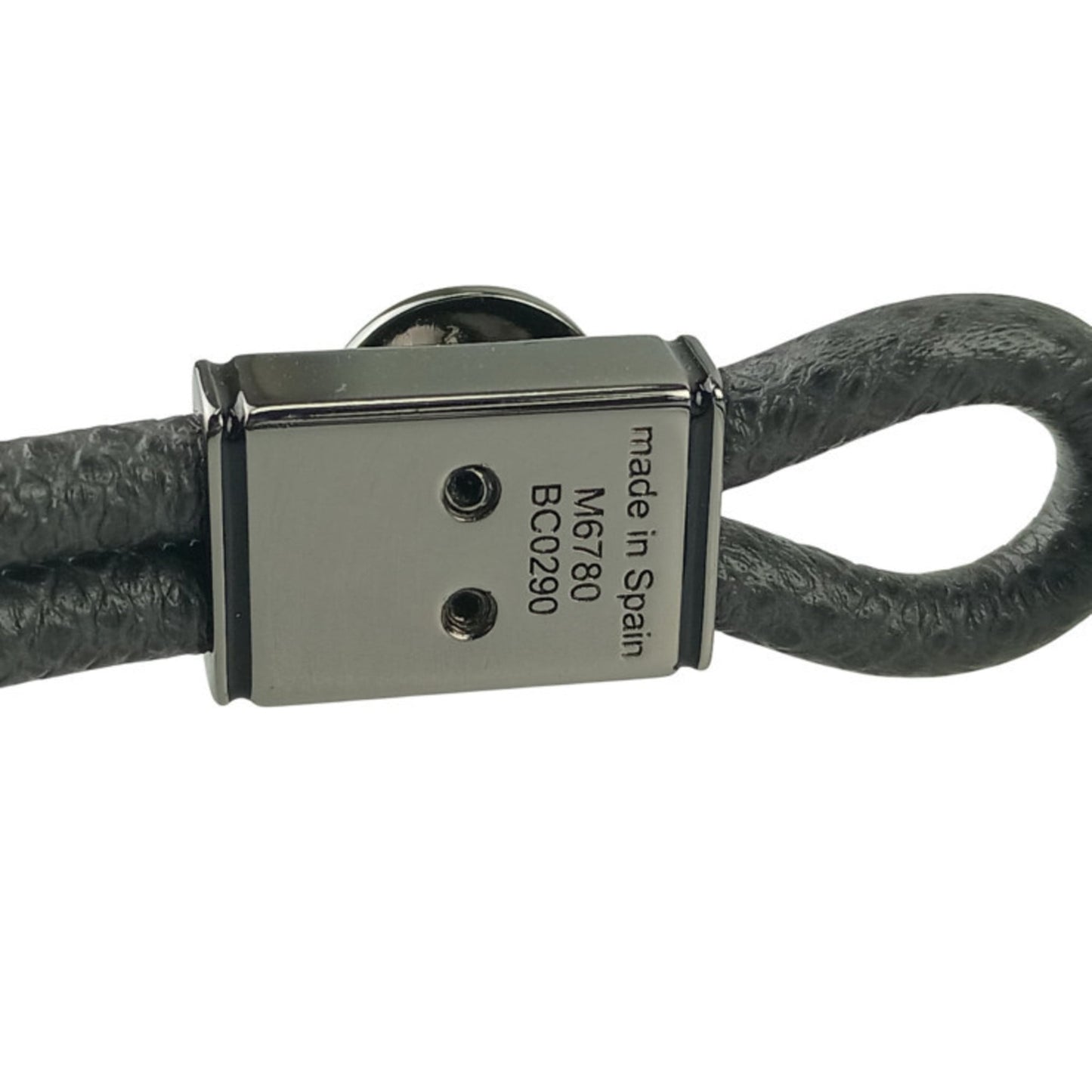 Louis Vuitton Monogram Eclipse Taiga Loop It Bracelet M6780 Black Leather