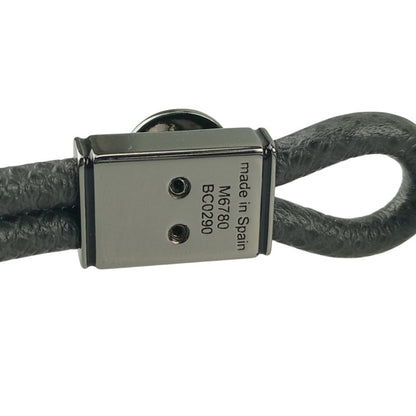 Louis Vuitton Monogram Eclipse Taiga Loop It Bracelet M6780 Black Leather