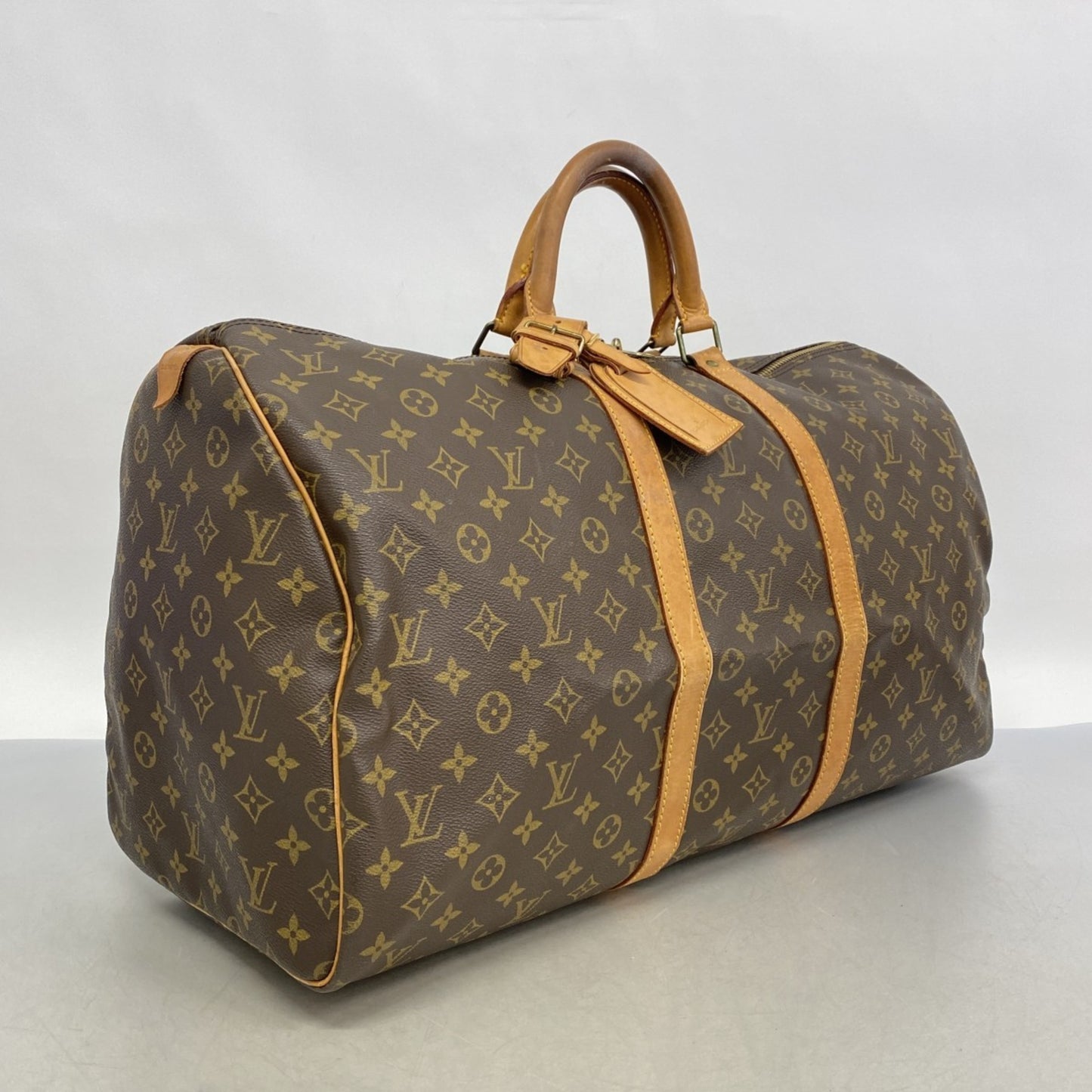 Louis Vuitton Monogram Keepall 55 Boston Bag M41424 Brown