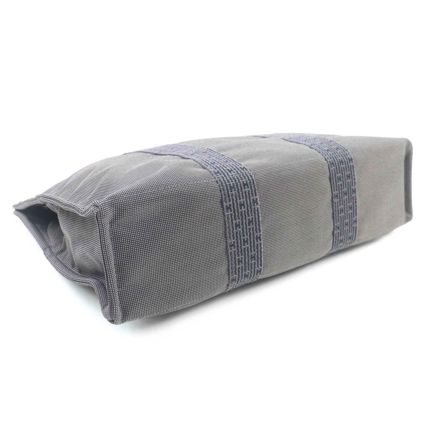 Hermes Air Line Mm Silver Hardware Serie Button Canvas Tote Bag Gray Made In France