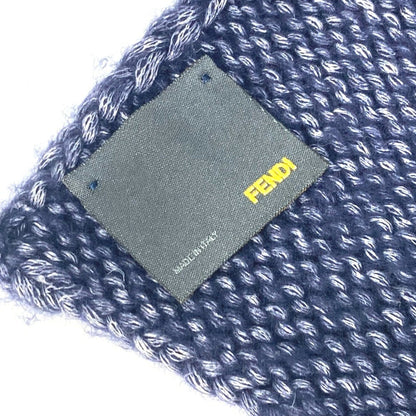 Fendi F Logo Knitted Scarf Wool Silk