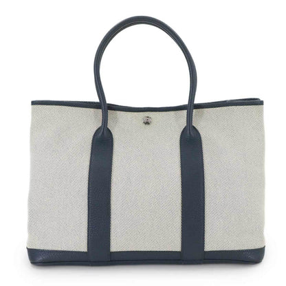 Hermes Herms Garden 36 Pm Twill Ash Vache Country Ecru Bleu De Plus T Stamp Party Verso