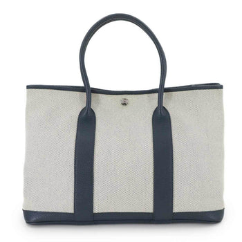 Hermes Herms Garden 36 Pm Twill Ash Vache Country Ecru Bleu De Plus T Stamp Party Verso