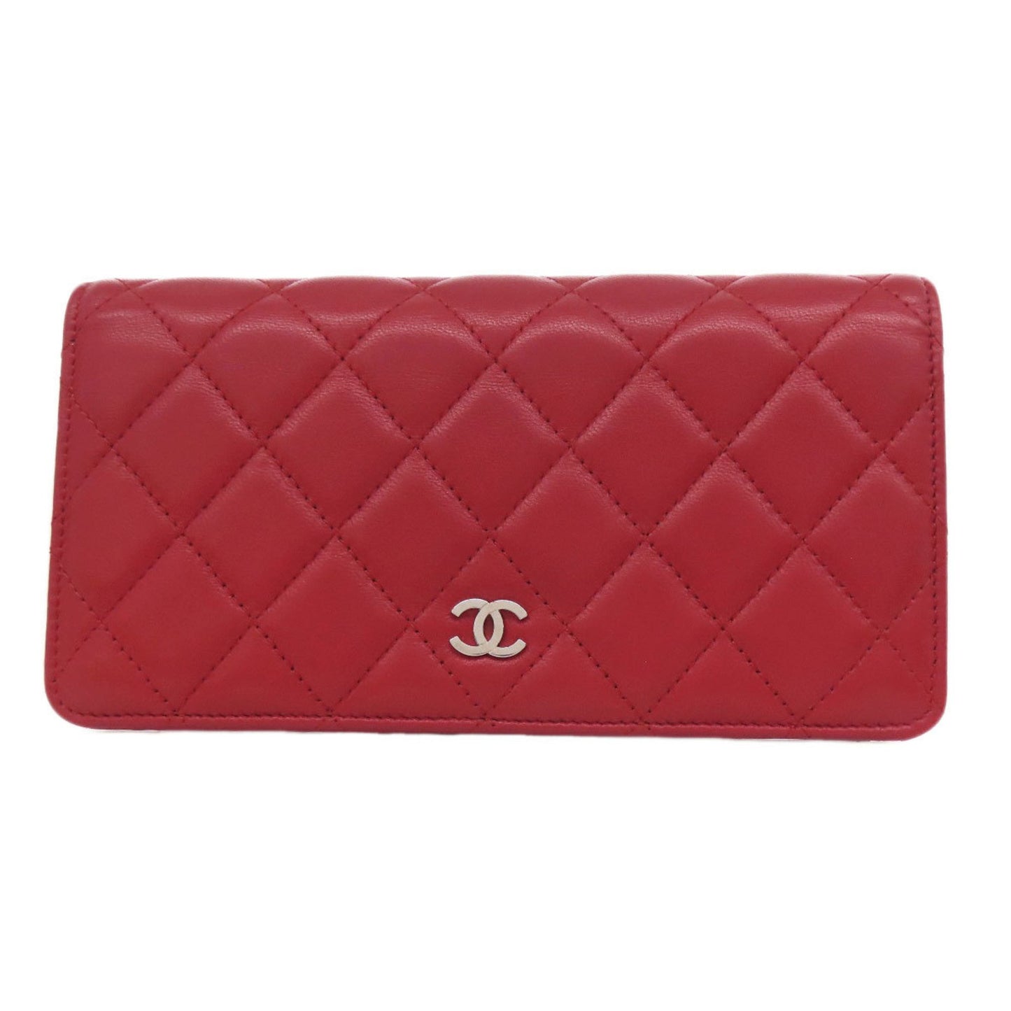 Chanel Matelasse Coco Mark Silver Hardware Lambskin Long Wallet