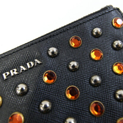Prada Pouch 2M1273 Black Leather Coin Purse