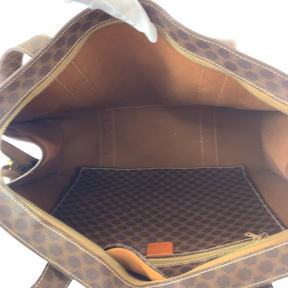 Celine Vintage Macadam Pattern Brown Gold Hardware Mc96 Tote Bag Shoulder